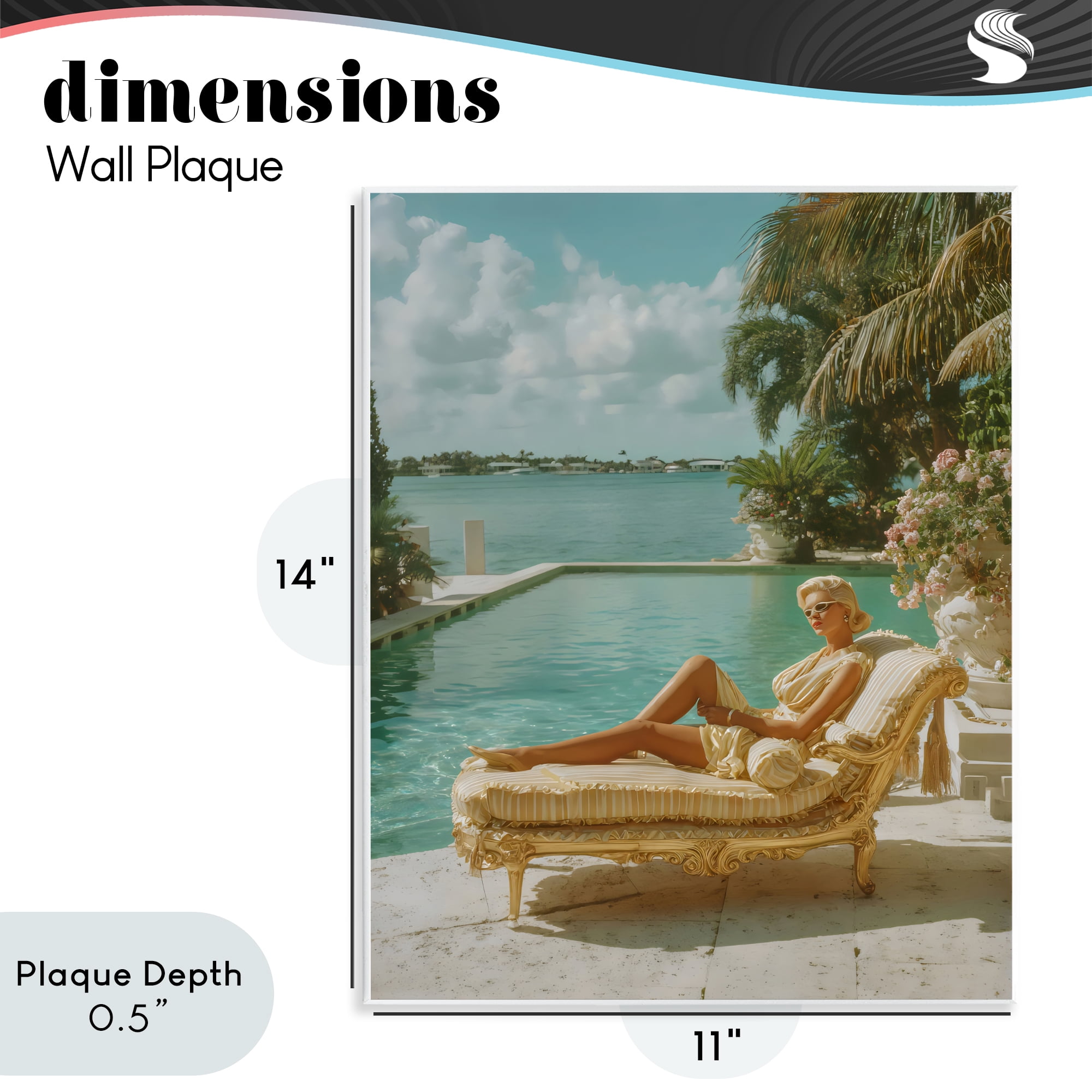 Stupell Industries Vintage Poolside Woman Wall Plaque Art, design by Franklyn Gregory