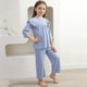 thumbnail image 1 of Conjuntos de ropa de casa para niños con cuello redondo y mangas voladoras, pijamas casuales y cómodos de color sólido, conjunto de dos piezas para niñas bebés, ropa con aire acondicionado, conjunto d, 1 of 9