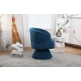 thumbnail image 2 of Swivel Accent Chair with Lumbar Pillow, 360° Swivel Barrel Chairs Armchair with Curved Back and Sturdy Base, Round Comfy Living Room Chairs Reading Sofa Chair for Bedroom, Small Spaces, Office, Teal, 2 of 7