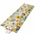 thumbnail image 2 of 2x6 Kitchen Runner Rug, Sunflower Bee Non-Skid Rubber Backing Large Rectangle Rugs - Living Room Bedroom Home Office, Vintage Summer Botanical Farmhouse Indoor Floor Mat Carpets Washable Rug, 2 of 9