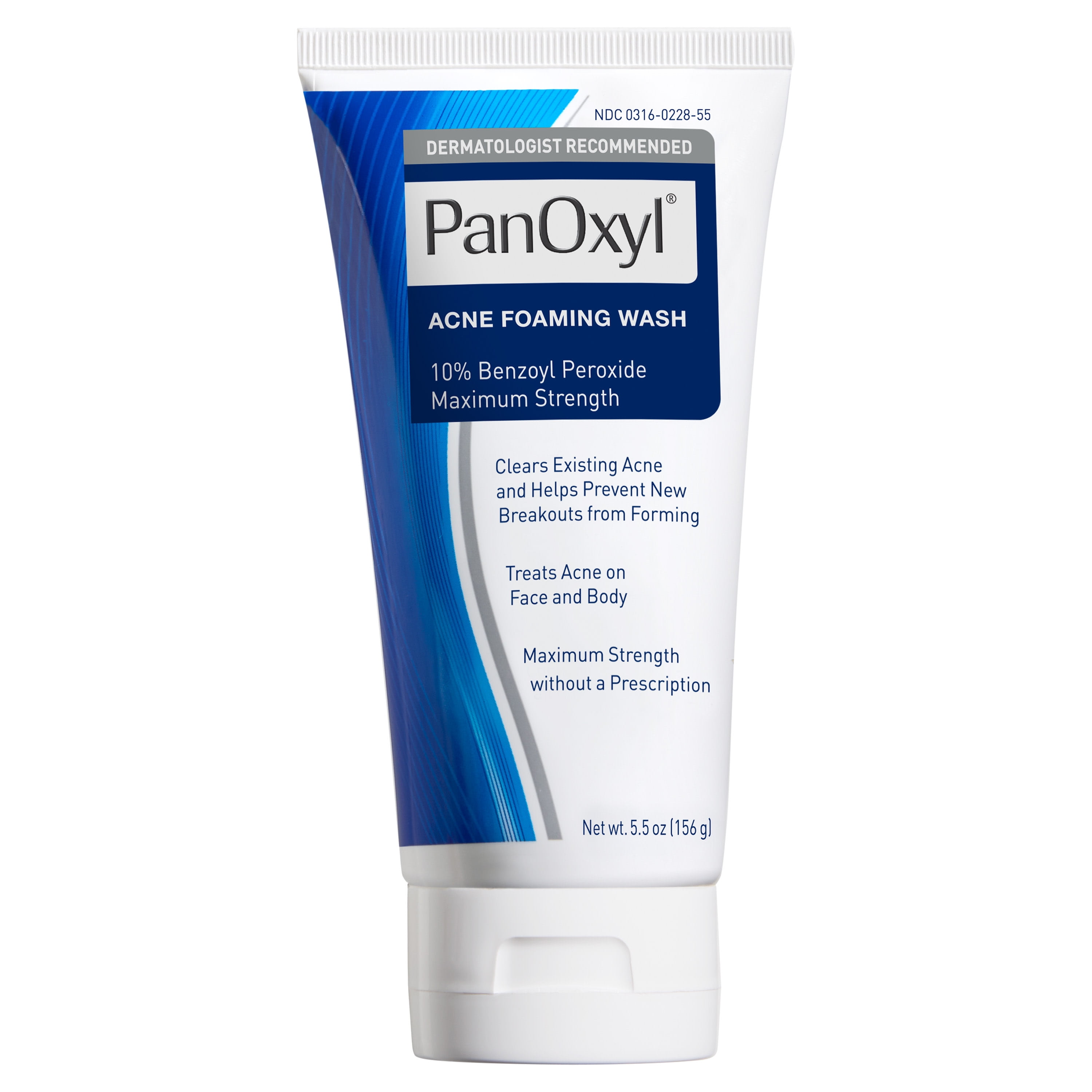 PanOxyl Max Strength Acne Foaming Wash, Face & Body, 10% Benzoyl Peroxide, 5.5 oz