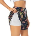 thumbnail image 2 of Bixox Women's Flower pattern 2 in 1 Running Shorts - Lightweight Athletic Workout Gym Yoga Shorts Liner with Pockets - Large, 2 of 7