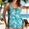 thumbnail image 2 of Erwazi Tops for Women Printed Casual Swim Pleated Classic Beach Swimwear Loose Comfortable Upper for Pool Party Tank Top, 2 of 8
