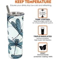 thumbnail image 6 of Dragonfly Tumbler With Lid and Straw Stainless Steel 20oz Dragonfly Skinny Tumbler Insulated Dragonfly Water Bottle Cups Coffee Mug Travel Tumbler Dragonfly Gifts for Women, 6 of 6
