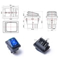 thumbnail image 3 of Interruptor basculante de 6 pines, 12 V, para luz LED de coche o barco, resistente al agua y con enclavamiento, 3 of 7