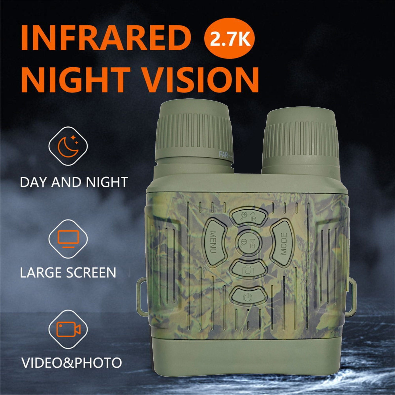 Lulshou High-Definition Night Vision Monocular for Outdoor Observation - .7K Night Vision Goggles Night Vision Binoculars for Adults - Digital Binoculars Can Save Photo and Video
