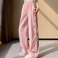 thumbnail image 4 of Kmdttou Wide Leg Cargo Pants Mid-waist Pocket Overalls Casual Pants In Spring And Summer, 4 of 8