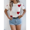thumbnail image 6 of Short Sleeve Sweater for Women Tops Trendy Spring Summer 2025 Business Casual Outfits Knit Crewneck Shirt Blouses White XL, 6 of 7