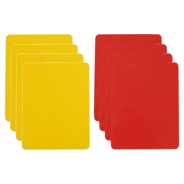 8 Uds. De tarjetas deportivas rojas y amarillas, tarjetas prácticas de árbitro, tarjetas de partido de fútbol para deportes