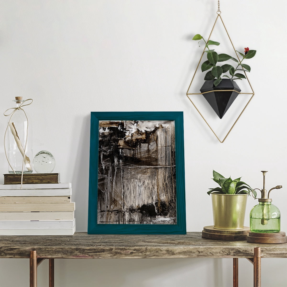 Continuum II -Framed Print w/glass-Ocean Blue