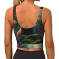 thumbnail image 3 of Lsque Forest Plant Raccoon Printed Women'S Sports Bra, Compression, Moisture Wicking, High-Impact Sports Bra For Women,Supportive sports bra-Large, 3 of 9