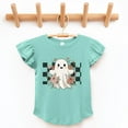 thumbnail image 5 of Checkered Ghost Rose - Kids Flutter Sleeve Tee, 5 of 8
