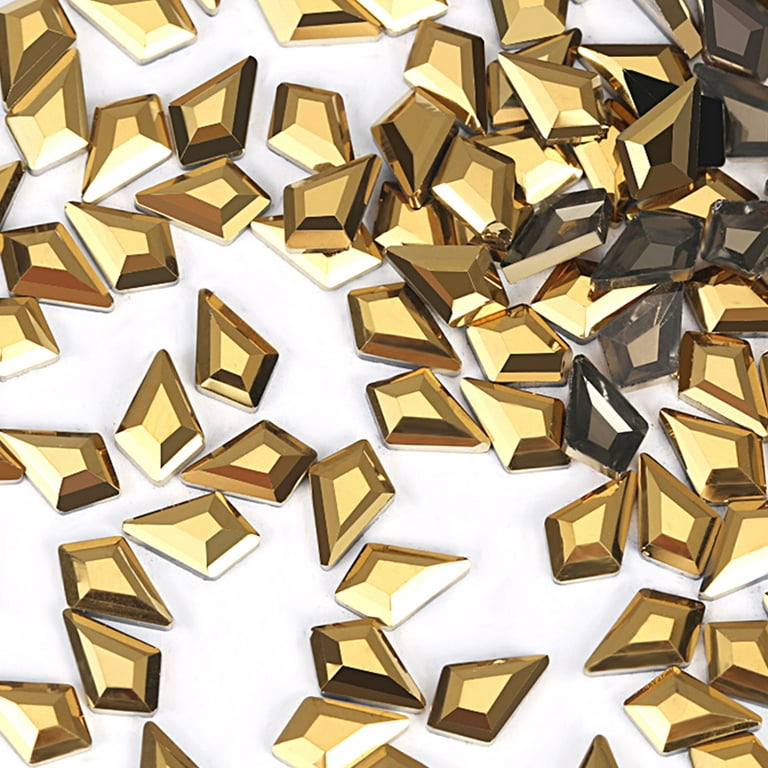 TINYSOME Multi Shapes Gems Nail Art Rhinestones Flat Back Gold Nail Gems  D1am0nd Stone 