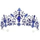 thumbnail image 1 of Corona barroca Encantadora Diadema de aleación de diamantes de imitación Tiara Pasador de pelo para boda Fiesta nupcial Cumpleaños (Azul), 1 of 5