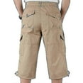 thumbnail image 3 of Men's 3/4 Long Stretch Shorts Waist Cargo Three-quarter Trousers, 3 of 4