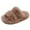 Khaki, variant on adviicd Girls Fluffy Slippers for Kids Cute Fuzzy Slippers Open Toe Warm Cross Band Plush Slip on House Indoor Slippers (Pink,6-7 Years)