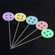 thumbnail image 3 of 100 alfileres de costura coloridos para manualidades, botones y proyectos de telas - 100PCS agujas de posicionamiento de cabeza plana con tops fáciles de agarrar, 3 of 5