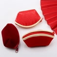 thumbnail image 4 of Farfi Jewelry Bag Portable Red Velvet Zipper Small Coins Holder Ring Bracelet Necklace Earrings Dumpling Pouch Home Supplies (Type C), 4 of 13