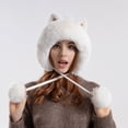 thumbnail image 2 of iHPH7 Winter Caps for Women Faux Fur Hat Fuzzy Beanie Winter Hats for Women Snow Hats for Women Fuzzy Hat Cute Beanie A One Size, 2 of 3