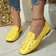 thumbnail image 3 of Rokment Womens Butterfly Ballet Flat Dress Shoes 2026 Spring Summer Fashion Hollow out Leather Square Toe Low Heel Casual Walking Slip on Loafers for Ladies Yellow Size 7, 3 of 7
