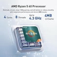 thumbnail image 4 of HP OmniBook 3 16 inch Laptop PC, 2K Touchscreen, AMD Ryzen 5 40, 8 GB LPDDR5 RAM, 512 GB SSD, AMD Radeon 610M GPU, Windows 11 Home, Glacier Silver, 16-by0015dx, 4 of 6