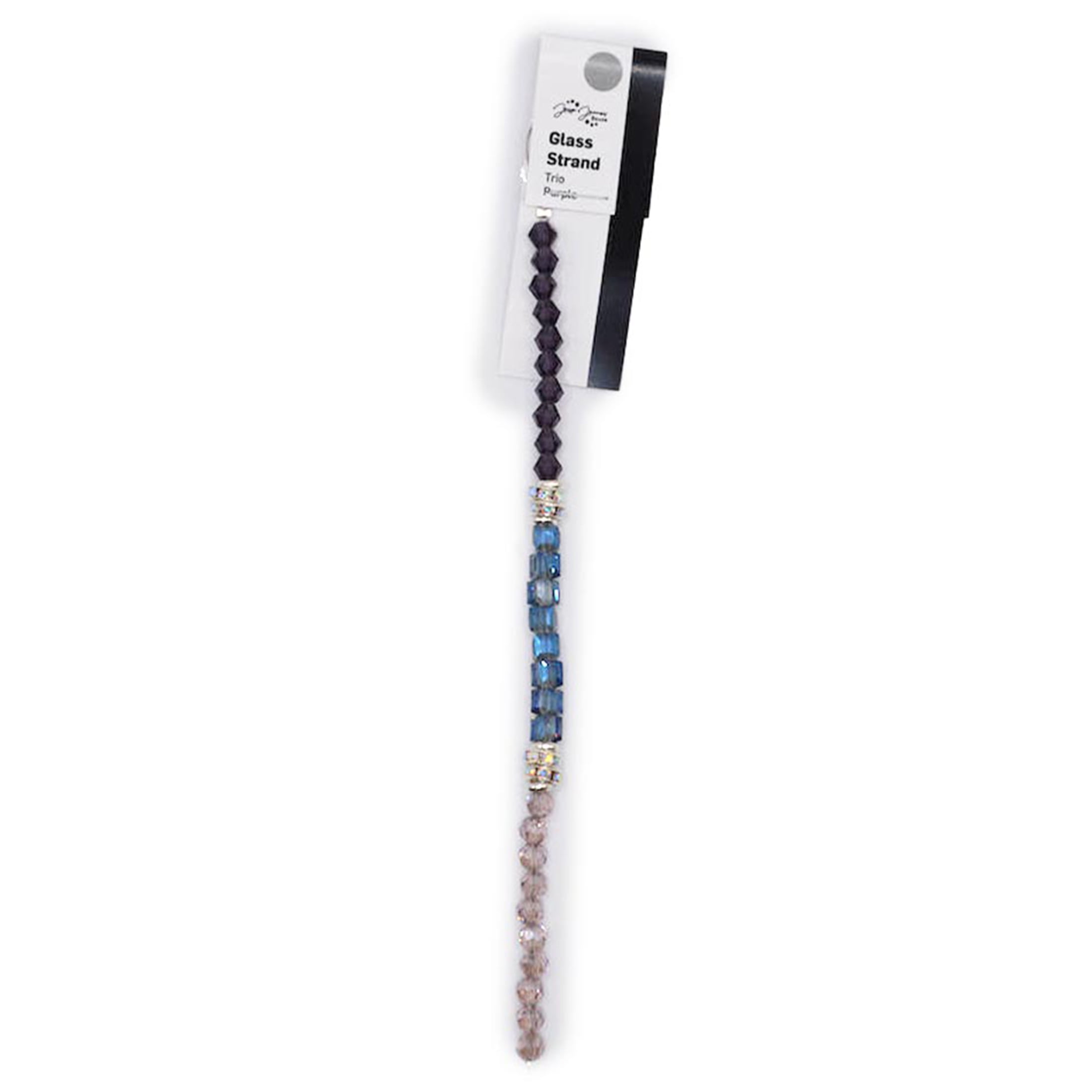 (2 pack) Jesse James Glass Strand Trio Beads – Purple, 1 Piece, Multi-Purpose for Teens and Adults