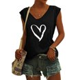 thumbnail image 2 of Camisas con estampado informal con estilo para mujer, camisetas holgadas de manga corta de talla grande, blusa con cuello en V OAVQHLG3B Store lin121212, 2 of 5