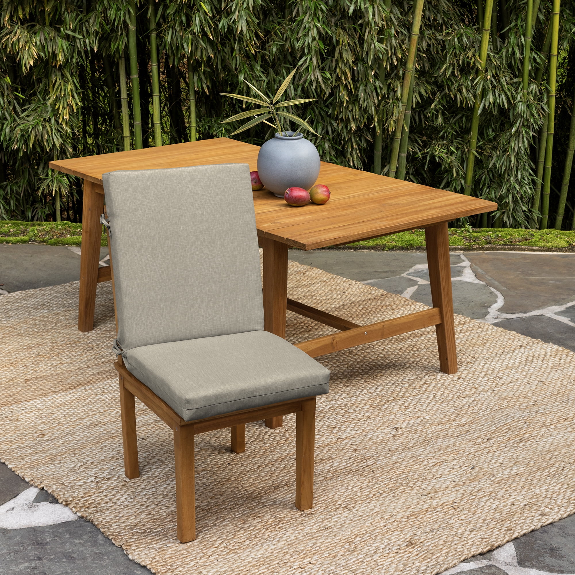 ARDEN earthFIBER Outdoor Patio Dining Chair Cushion, 20x44, Rain-Proof Seat Pad, Fade-Resistant Outdoor Cushion