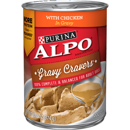 (12 Pack) Purina ALPO Gravy Wet Dog Food, Gravy Cravers With Chicken - 13.2 oz.