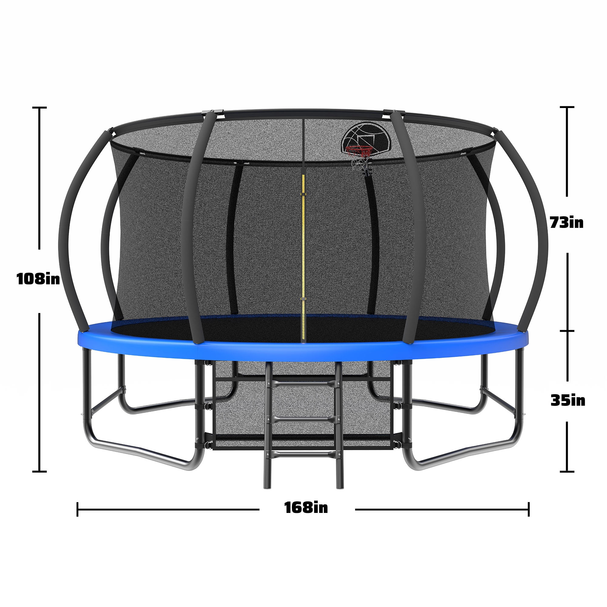 14FT Trampoline for Kids for Gift, SHINPT Outdoor Trampoline with Shoes Storage, Kids Trampoline 14FT with Basketball Hoop, Large Trampoline Outdoor for Backyard, Big Trampoline for Kids