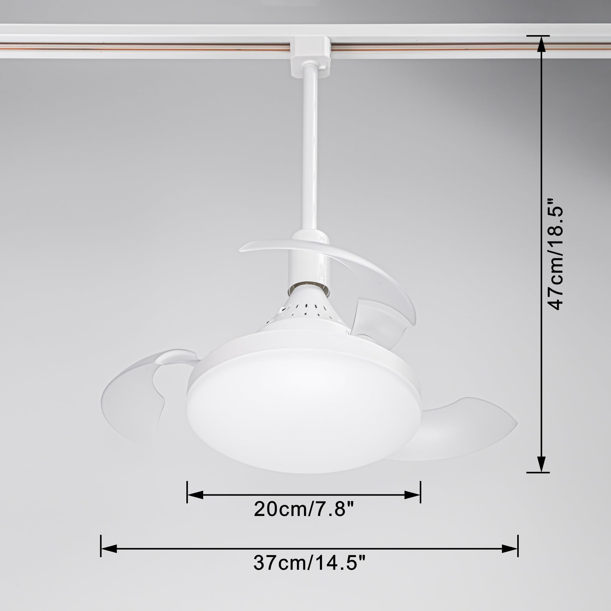 KAYYELAMP H-Type Track Lighting/Fan Remote Dimmable Adjusted Wind Power Automatic Retractable Fan Blades Modern Design For Bedroom Kitchen Indoor Plants