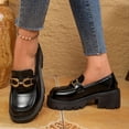 thumbnail image 4 of Bkhluea Women Metal Buckle Platform Loafers Slip On Comfortable Footwear For Office Work Daily Casual Outdoor Activities, 4 of 7