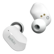 Belkin SoundForm True Wireless Earbuds, Bluetooth Headphones with Microphone, Touch Controls, IPX5 Sweat & Splash Resistant with Charging Case - White