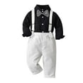 thumbnail image 5 of TEDOYE Toddler Boys Long Sleeve Solid Color T Shirt Tops Spaghetti Pants Child Kids Gentleman Outfits Stylish Wear, 6-12 Months, 5 of 6