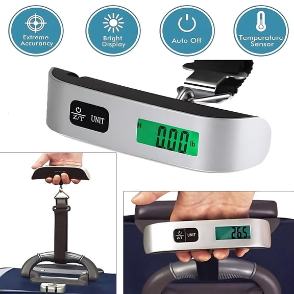 Digital Luggage Scale, Hanging Baggage Scale with Backlit LCD Display, Portable Suitcase Weighing Scale, Travel Luggage Weight Scale with Hook, Strong Straps for Travelers,It's your good helper