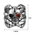 thumbnail image 2 of Rbaofujie Life Tool Red Eye Skull Ring Punk Men's Stainless Steel Gothic Biker Jewelry Ring Pro Silver, 2 of 5