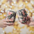 thumbnail image 2 of 12oz Stemless Wine Tumblers Pioneer Flower Floral Print Pattern Vacuum Insulated Stainless Steel Travel Tumbler Cups Mug with Lid and Straw for Champaign,Cocktail,Beer with Cleaning Brush, 2 of 5