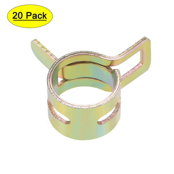 Uxcell 10mm Color-zinc Steel Band Spring Clamp for Fuel Line Silicone Hose 20 Pack