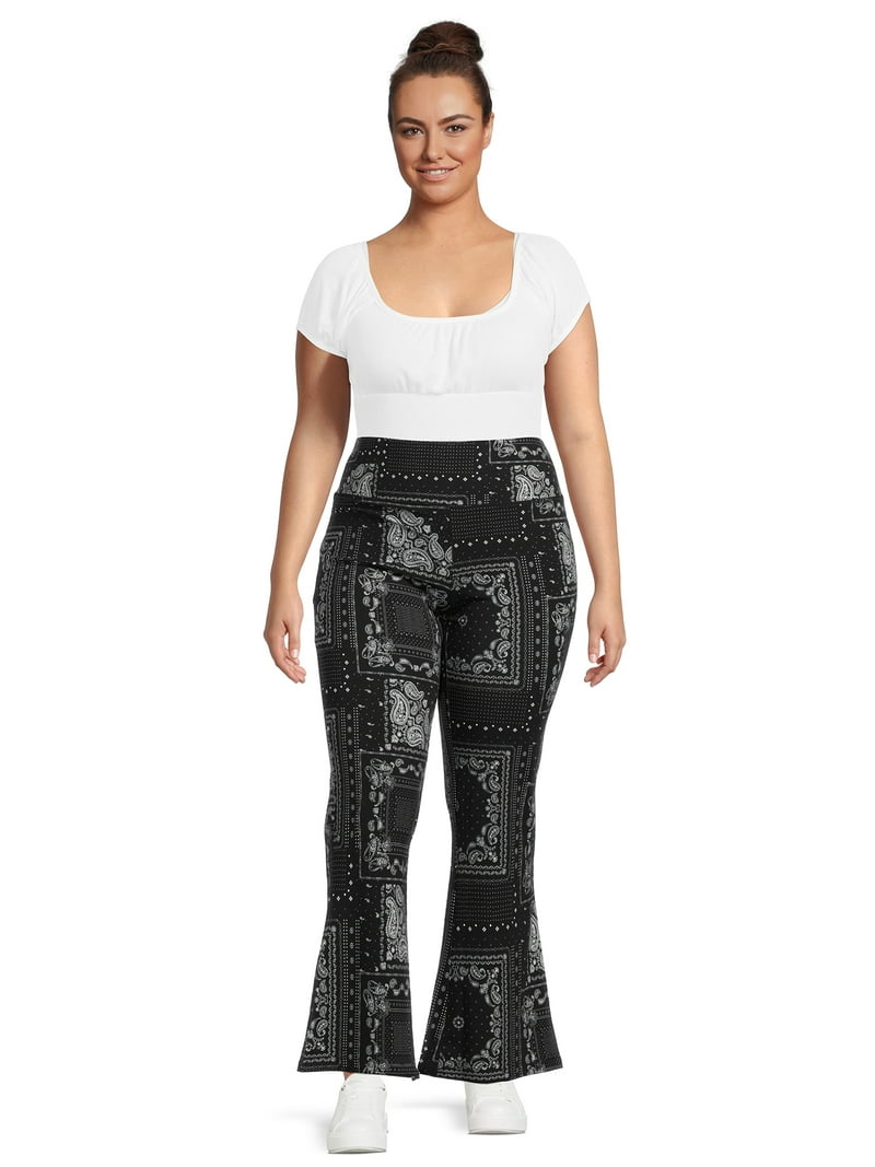 Terra & Sky Women's Plus Size Flare Leggings, 2-Pack