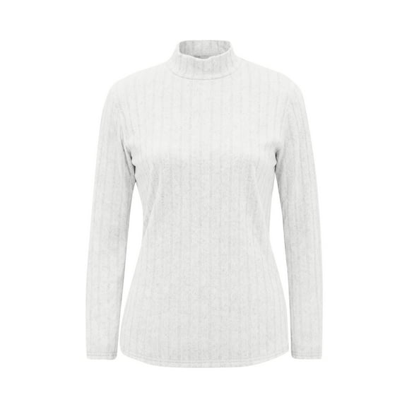 hotojiny Women's Thermal Shirts Warm Fleece Lined Mock Neck Plus Size Tops Slim Fitted Long Sleeve Base Layer Undershirt for Cold Weather