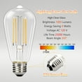 thumbnail image 4 of Leadleds 4-Pack E26 LED Edison Bulb, 8W 100W Equivalent, 2700K Warm White Vintage Light Bulbs, 4 of 7