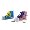 thumbnail image 2 of Shoe Tying Educational Toy Wooden Lacing Shoes for Kids Learn to Tie Practice Fine Motor Skills Montessori Toddler Training Aid, 2 of 3
