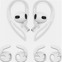 Ear Hook Ear Tips Compatible with AirPods 3, 1 Pair Over-Ear Soft Adjustable Ear Hook & 2 Pairs Sport Silicone Ear Tips in 1 Set [Anti Slip][Anti Lost], Compatible with AirPods 3 (1C 2S) White