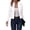 White, variant on BAETEUY Women Jacket Stand Collar Long Sleeve - Double Breasted Short Suit Coat