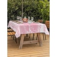 thumbnail image 3 of Outdoor Tablecloths with Umbrella Hole & Zipper, Vintage Blush Pink Tablecloth Rectangle 60x84 Inch, Farmhouse Florals Leaf Coastal Home Waterproof Table Cloth, Patio/Pool/Picnic Table Covers, 3 of 8