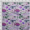 thumbnail image 4 of oneOone Cotton Flex Violet Fabric Asian Block Fish Sewing Material Print Fabric By The Yard 40 Inch Wide, 4 of 4