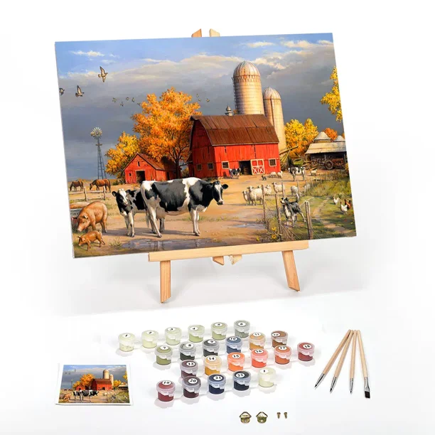 Paint by Number for Adults Beginner Complete PreFramed DIY Kit on Canvas Ledgebay Paint By