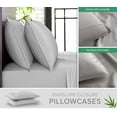 thumbnail image 2 of PURE BAMBOO Pillowcases - King Size 2-piece Set (20"x40") - Genuine 100% Organic Bamboo Viscose, Luxuriously Soft & Cooling, Double Stitching, Envelope Closure (2 King Pillowcases, Silver Pearl), 2 of 6