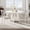 Antique White, variant on Farmhouse Round Dining Table 47-Inch for 4-6 People – Wooden Top & Cross Pedestal Base – Large Durable Kitchen & Dining Room Furniture – Antique White