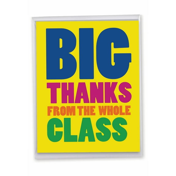 1 Big Funny Happy Graduation Card (8.5 x 11 Inch) - Big Thanks From The Class Teacher Thank You J6885TTG-US